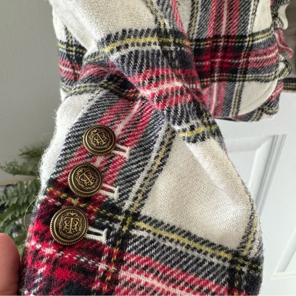 Talbots Tartan Plaid Wool Ruffle Blazer - Picture 6 of 9